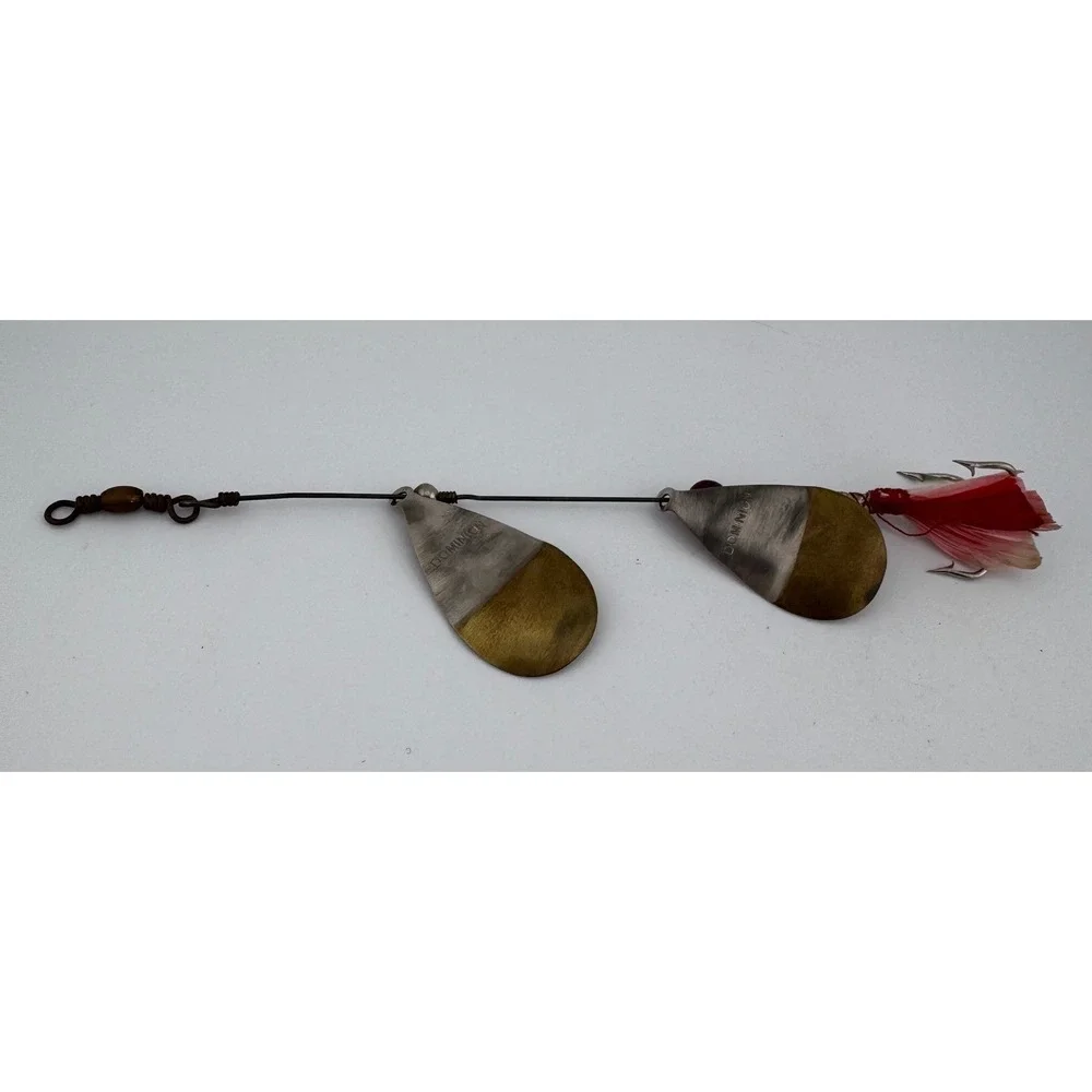 Dominion Double Willow‎ Leaf Spinner Fishing Lure Metal Spinnerbait Red Feather